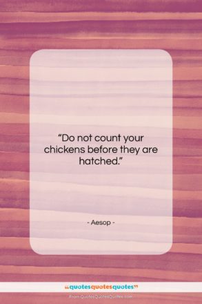 Aesop quote: “Do not count your chickens before they…”- at QuotesQuotesQuotes.com