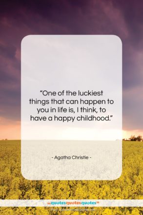 Agatha Christie quote: “One of the luckiest things that can…”- at QuotesQuotesQuotes.com