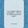 Albert Einstein quote: “I am a deeply religious nonbeliever —…”- at QuotesQuotesQuotes.com