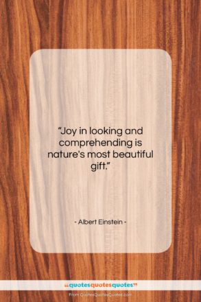 Albert Einstein quote: “Joy in looking and comprehending is nature’s…”- at QuotesQuotesQuotes.com
