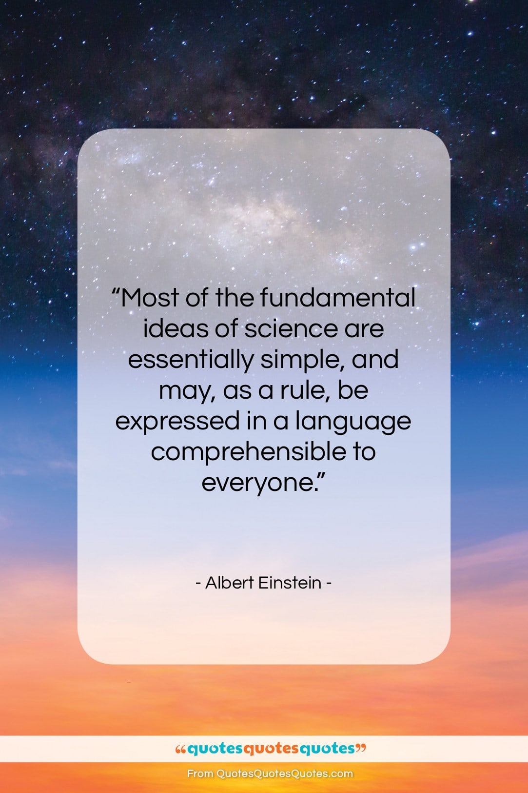 Albert Einstein quote: “Most of the fundamental ideas of science…”- at QuotesQuotesQuotes.com