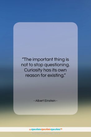 Albert Einstein quote: “The important thing is not to stop…”- at QuotesQuotesQuotes.com