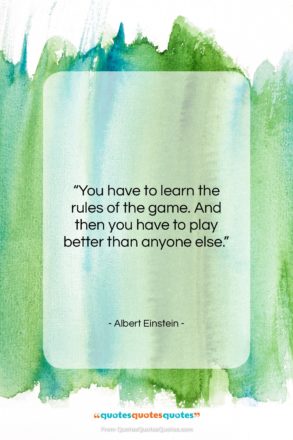Albert Einstein quote: “You have to learn the rules of…”- at QuotesQuotesQuotes.com
