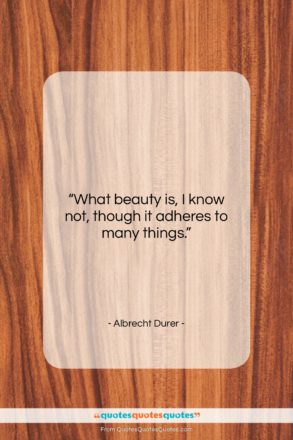 Albrecht Durer quote: “What beauty is, I know not, though…”- at QuotesQuotesQuotes.com