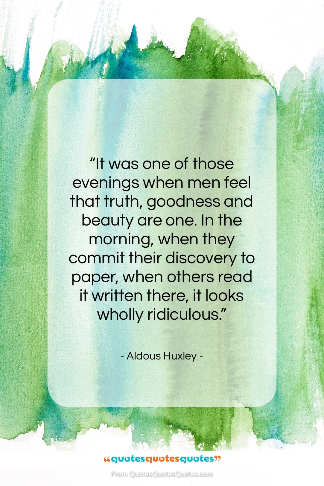 Aldous Huxley quote: “It was one of those evenings when…”- at QuotesQuotesQuotes.com