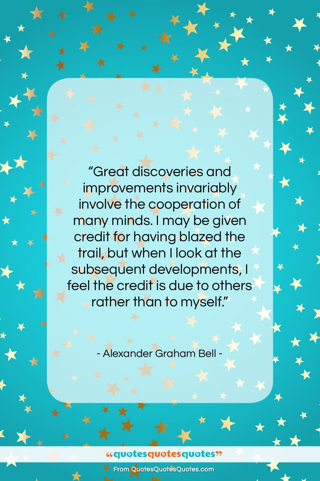Alexander Graham Bell quote: “Great discoveries and improvements invariably involve…”- at QuotesQuotesQuotes.com
