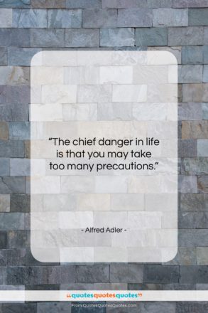 Alfred Adler quote: “The chief danger in life is that…”- at QuotesQuotesQuotes.com