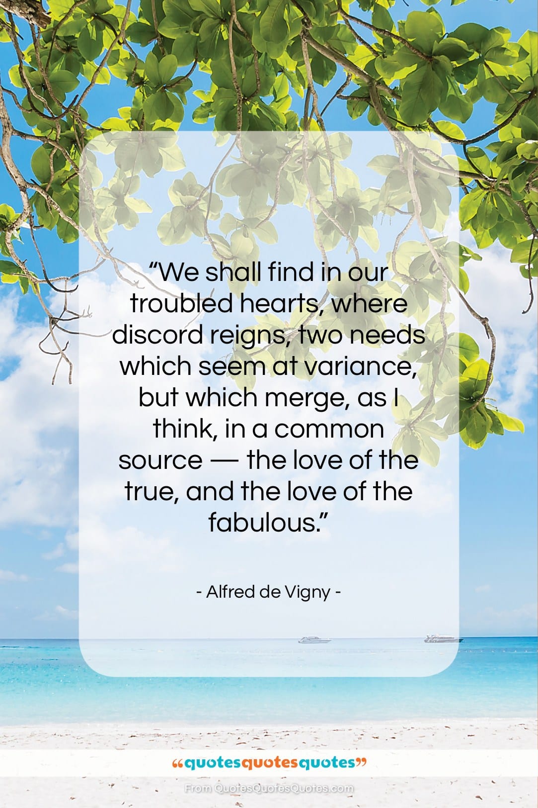 Alfred de Vigny quote: “We shall find in our troubled hearts,…”- at QuotesQuotesQuotes.com