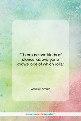 Amelia Earhart quote: “There are two kinds of stones, as…”- at QuotesQuotesQuotes.com
