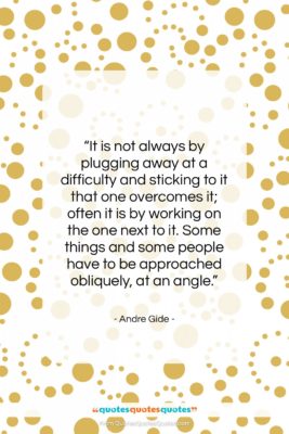 Andre Gide quote: “It is not always by plugging away…”- at QuotesQuotesQuotes.com