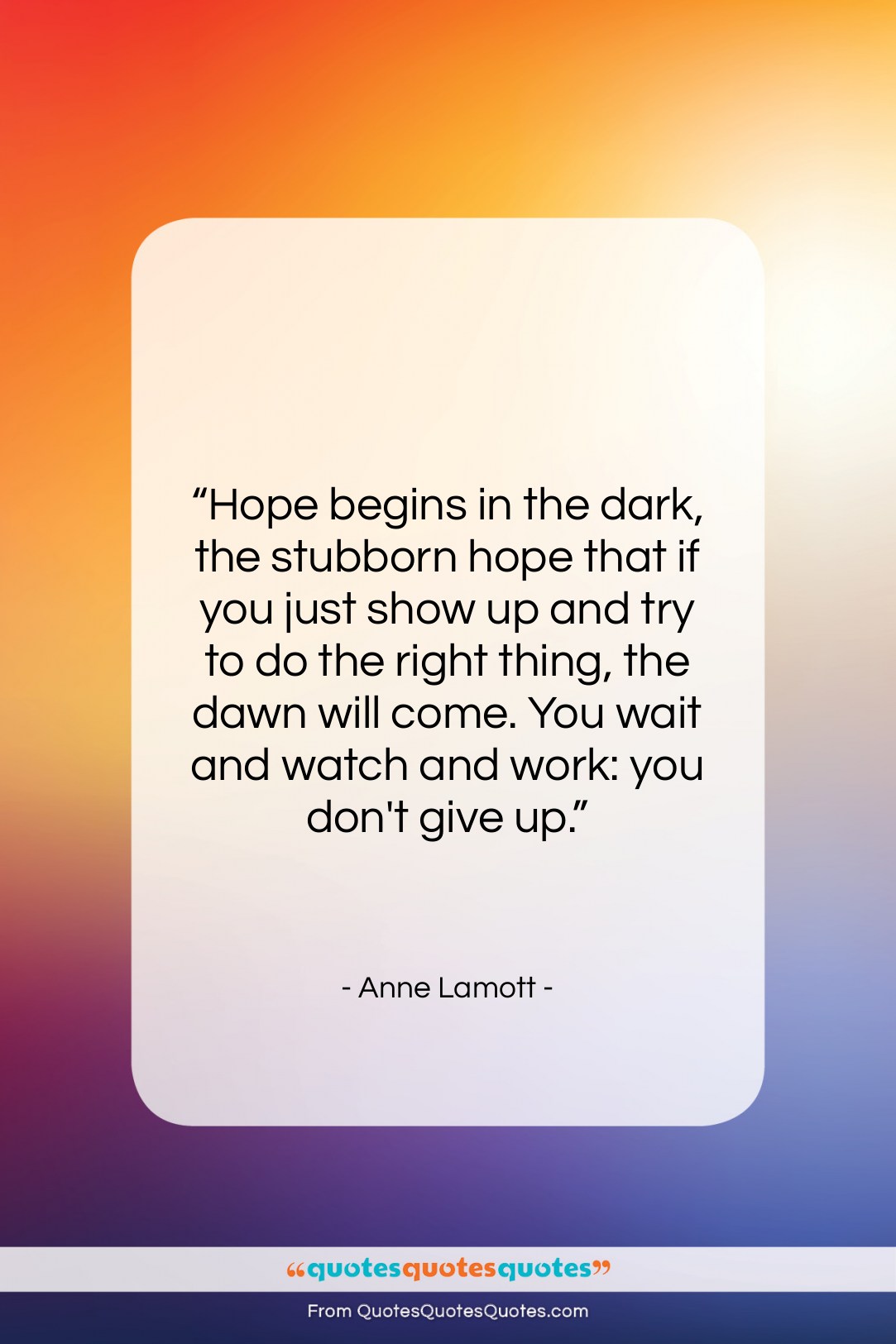 Anne Lamott quote: “Hope begins in the dark, the stubborn…”- at QuotesQuotesQuotes.com