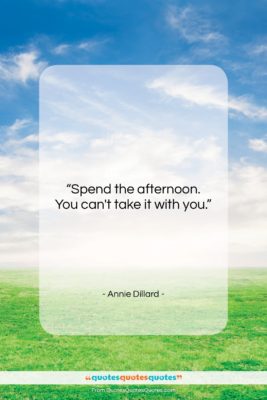 Annie Dillard quote: “Spend the afternoon. You can’t take it…”- at QuotesQuotesQuotes.com