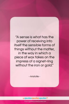 Aristotle quote: “A sense is what has the power…”- at QuotesQuotesQuotes.com