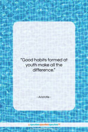 Aristotle quote: “Good habits formed at youth make all…”- at QuotesQuotesQuotes.com