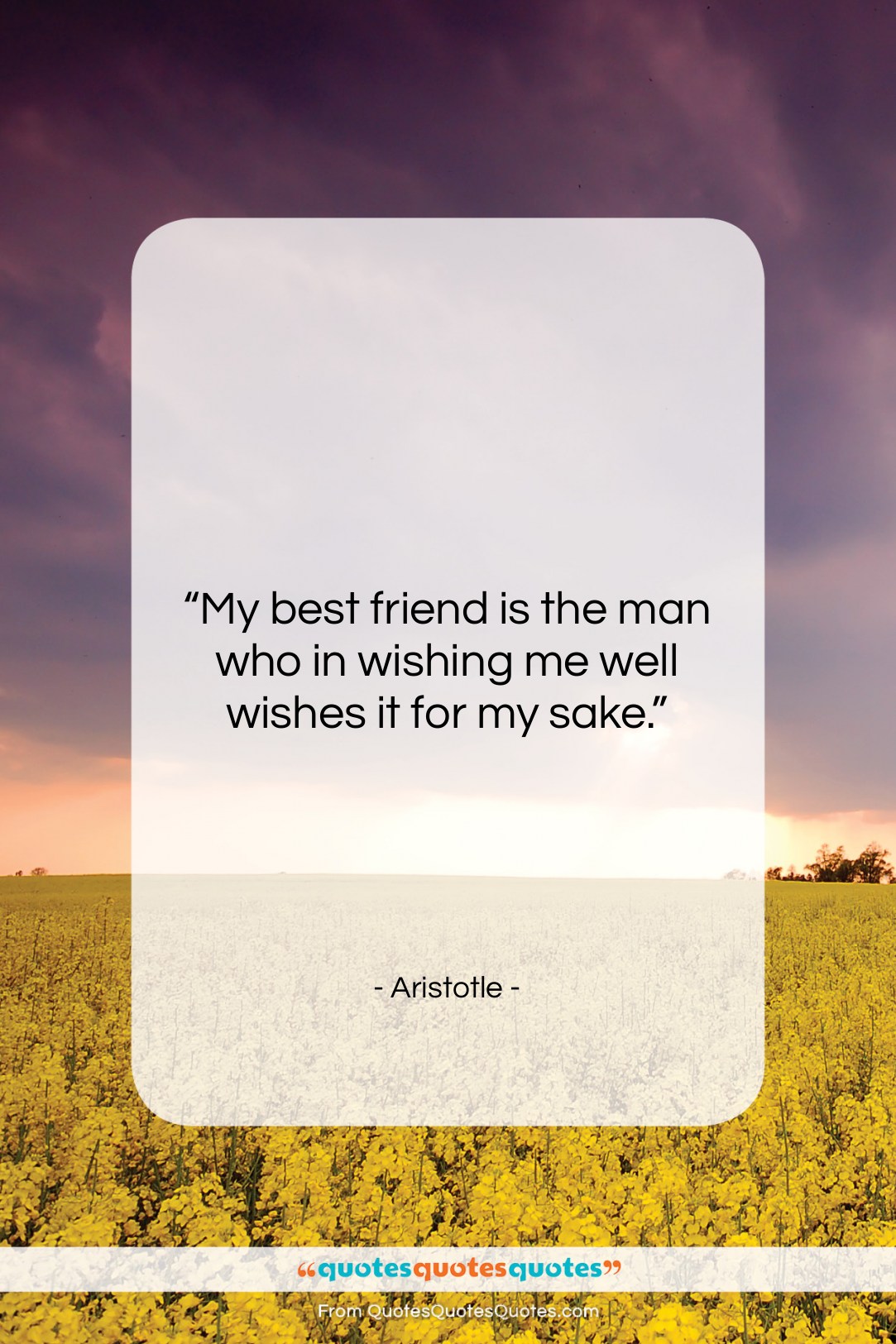 Aristotle quote: “My best friend is the man who…”- at QuotesQuotesQuotes.com
