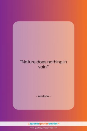 Aristotle quote: “Nature does nothing in vain….”- at QuotesQuotesQuotes.com