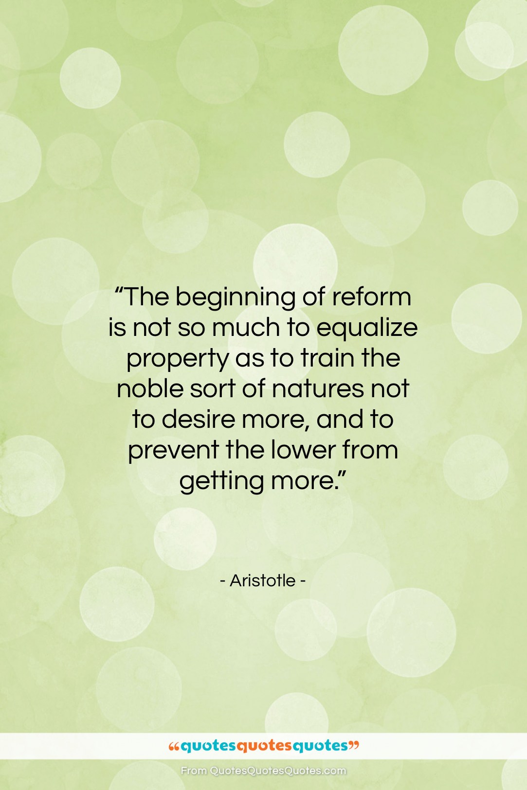 Aristotle quote: “The beginning of reform is not so…”- at QuotesQuotesQuotes.com