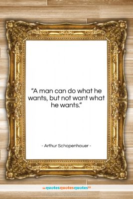 Arthur Schopenhauer quote: “A man can do what he wants,…”- at QuotesQuotesQuotes.com