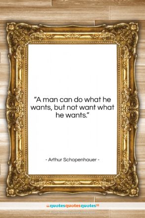 Arthur Schopenhauer quote: “A man can do what he wants,…”- at QuotesQuotesQuotes.com