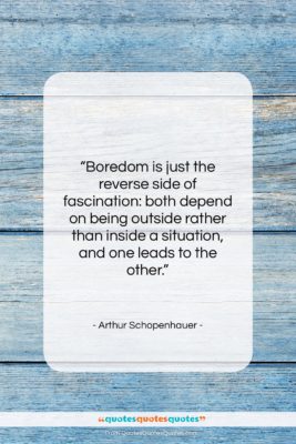Arthur Schopenhauer quote: “Boredom is just the reverse side of…”- at QuotesQuotesQuotes.com