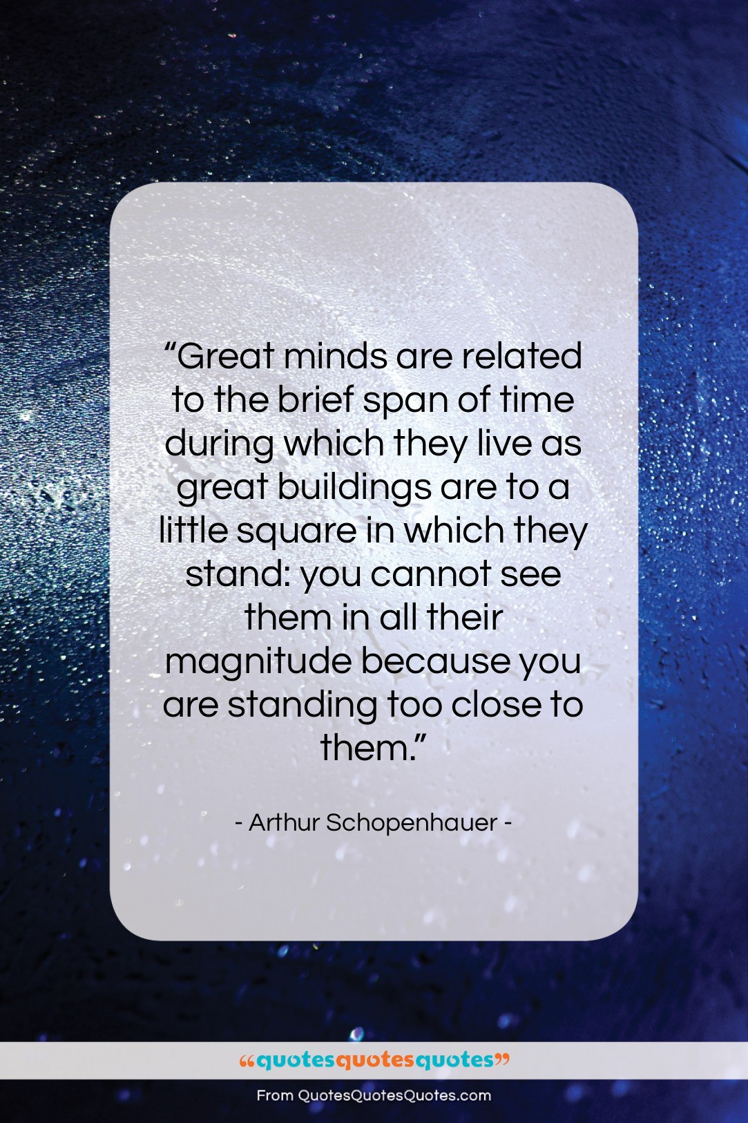 Arthur Schopenhauer quote: “Great minds are related to the brief…”- at QuotesQuotesQuotes.com