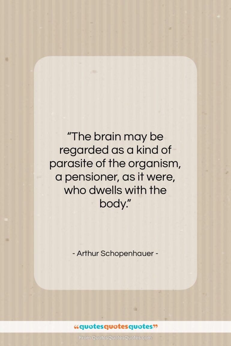 Arthur Schopenhauer quote: “The brain may be regarded as a…”- at QuotesQuotesQuotes.com