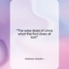 Baltasar Gracian quote: “The wise does at once what the…”- at QuotesQuotesQuotes.com