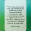 Benjamin Franklin quote: “For having lived long, I have experienced…”- at QuotesQuotesQuotes.com