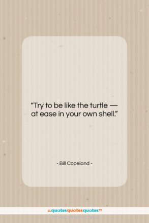 Bill Copeland quote: “Try to be like the turtle —…”- at QuotesQuotesQuotes.com