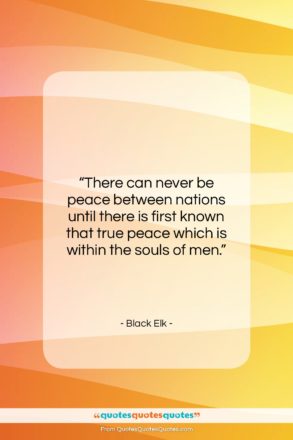 Black Elk quote: “There can never be peace between nations…”- at QuotesQuotesQuotes.com