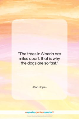 Bob Hope quote: “The trees in Siberia are miles apart,…”- at QuotesQuotesQuotes.com