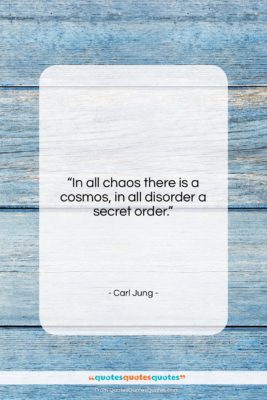 Carl Jung quote: “In all chaos there is a cosmos,…”- at QuotesQuotesQuotes.com
