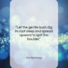 Carl Sandburg quote: “Let the gentle bush dig its root…”- at QuotesQuotesQuotes.com