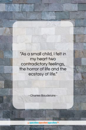 Charles Baudelaire quote: “As a small child, I felt in…”- at QuotesQuotesQuotes.com
