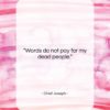 Chief Joseph quote: “Words do not pay for my dead…”- at QuotesQuotesQuotes.com