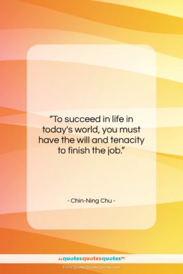 Chin-Ning Chu quote: “To succeed in life in today’s world,…”- at QuotesQuotesQuotes.com