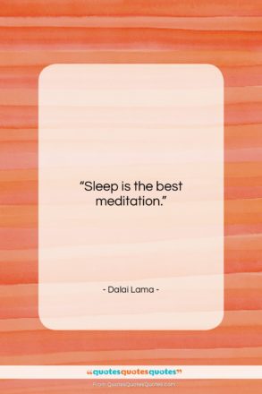 Dalai Lama quote: “Sleep is the best meditation….”- at QuotesQuotesQuotes.com