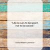 David Herbert Lawrence quote: “Life is ours to be spent, not…”- at QuotesQuotesQuotes.com