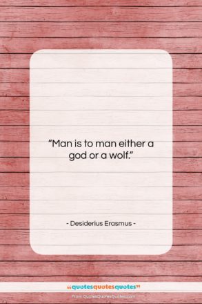 Desiderius Erasmus quote: “Man is to man either a god…”- at QuotesQuotesQuotes.com