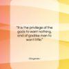 Diogenes quote: “It is the privilege of the gods…”- at QuotesQuotesQuotes.com