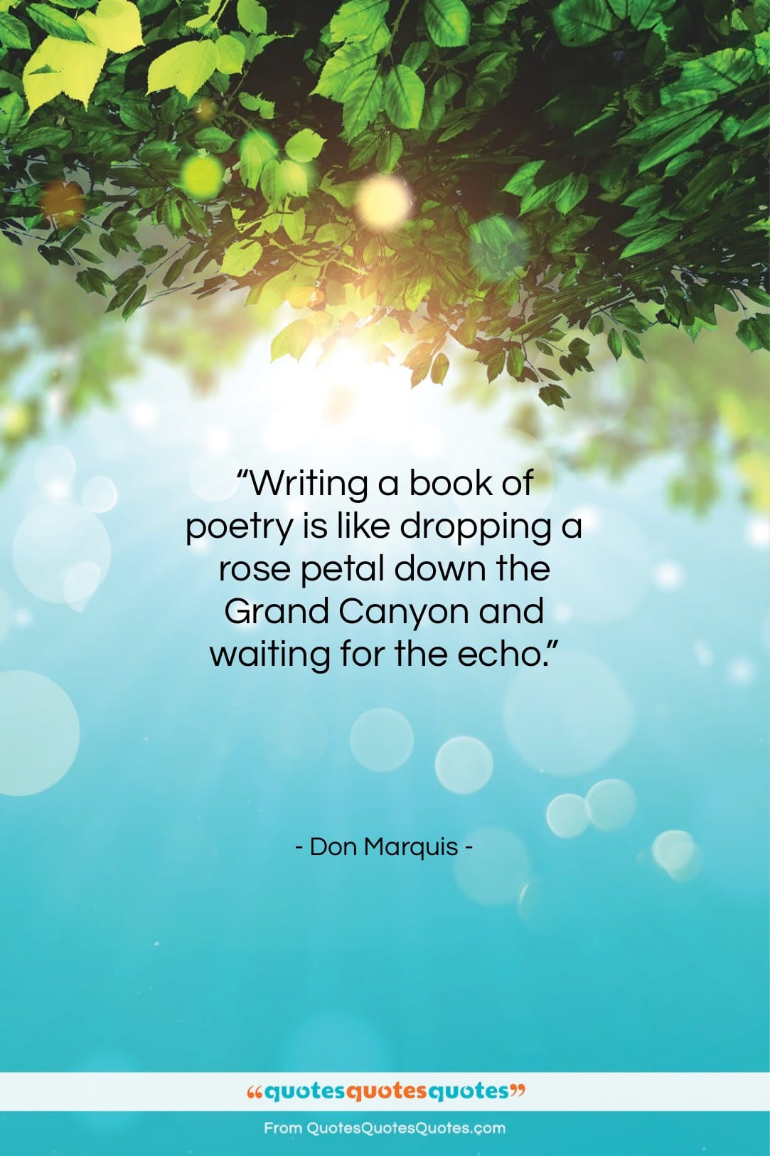 Don Marquis quote: “Writing a book of poetry is like…”- at QuotesQuotesQuotes.com