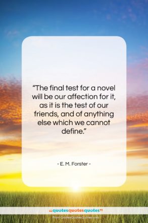 E. M. Forster quote: “The final test for a novel will…”- at QuotesQuotesQuotes.com