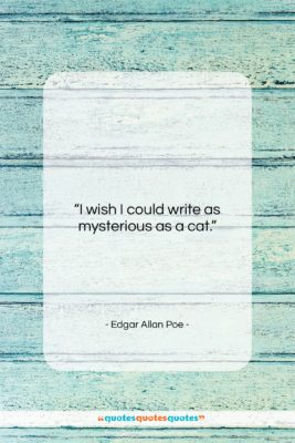 Edgar Allan Poe quote: “I wish I could write as mysterious…”- at QuotesQuotesQuotes.com