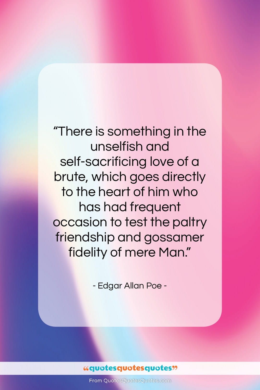 Edgar Allan Poe quote: “There is something in the unselfish and…”- at QuotesQuotesQuotes.com