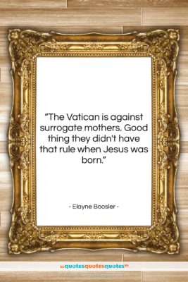 Elayne Boosler quote: “The Vatican is against surrogate mothers. Good…”- at QuotesQuotesQuotes.com