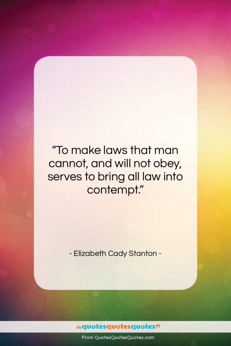 Elizabeth Cady Stanton quote: “To make laws that man cannot, and…”- at QuotesQuotesQuotes.com