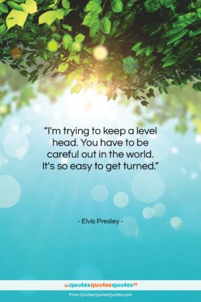Elvis Presley quote: “I’m trying to keep a level head….”- at QuotesQuotesQuotes.com