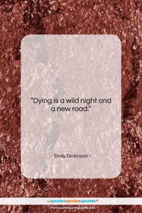 Emily Dickinson quote: “Dying is a wild night and a…”- at QuotesQuotesQuotes.com