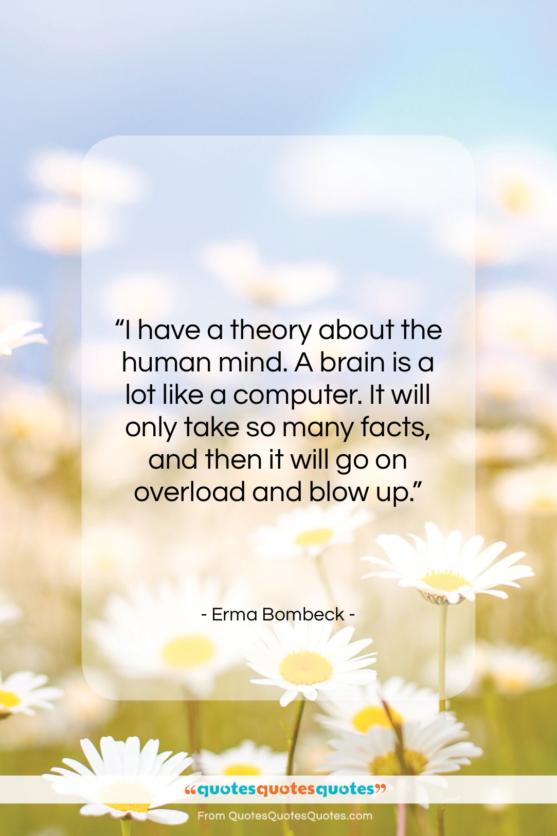Erma Bombeck quote: “I have a theory about the human…”- at QuotesQuotesQuotes.com