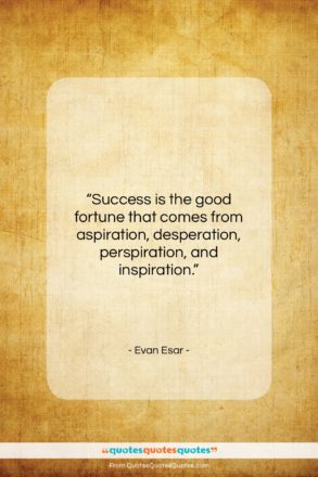 Evan Esar quote: “Success is the good fortune that comes…”- at QuotesQuotesQuotes.com